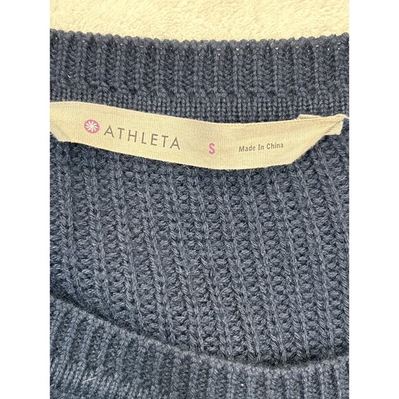Athleta Sweater Tunic Womens Small Navy Blue Ribbed Knit Long Sleeve - Picture 6 of 6